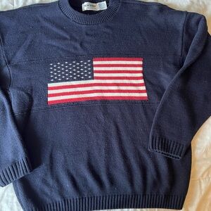 New Era Men's Dark Sweater Patriotic Navy American Flag XL